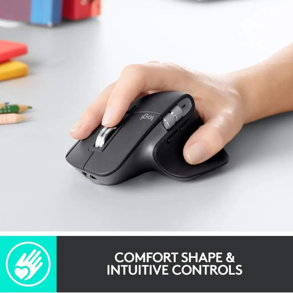 Logitech MX Master Wireless Mouse with ergonomic design and customizable buttons